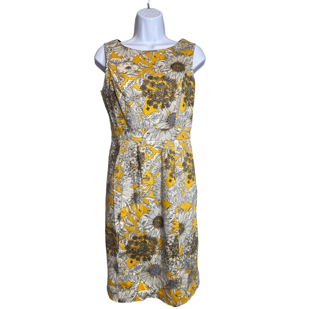 Liberty of London x Target Womens Yellow Floral Sleeveless Sheath Dress Sz 2